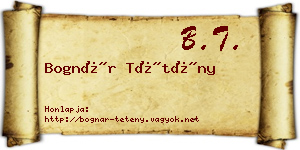 Bognár Tétény névjegykártya